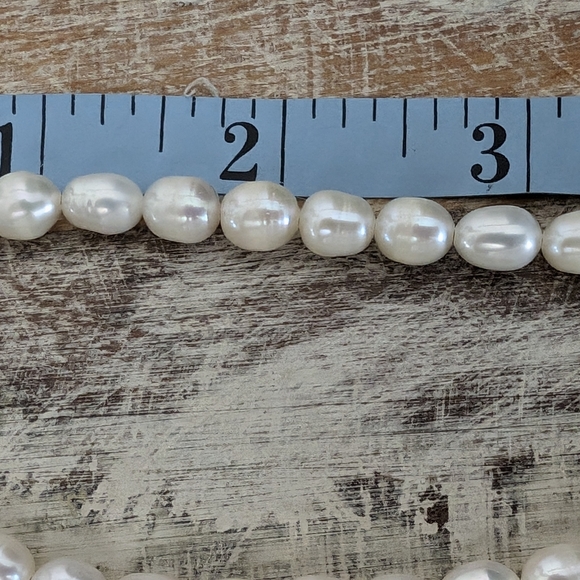 Fresh Water Pearl Monogram Gold Tone Necklace - Picture 6 of 8